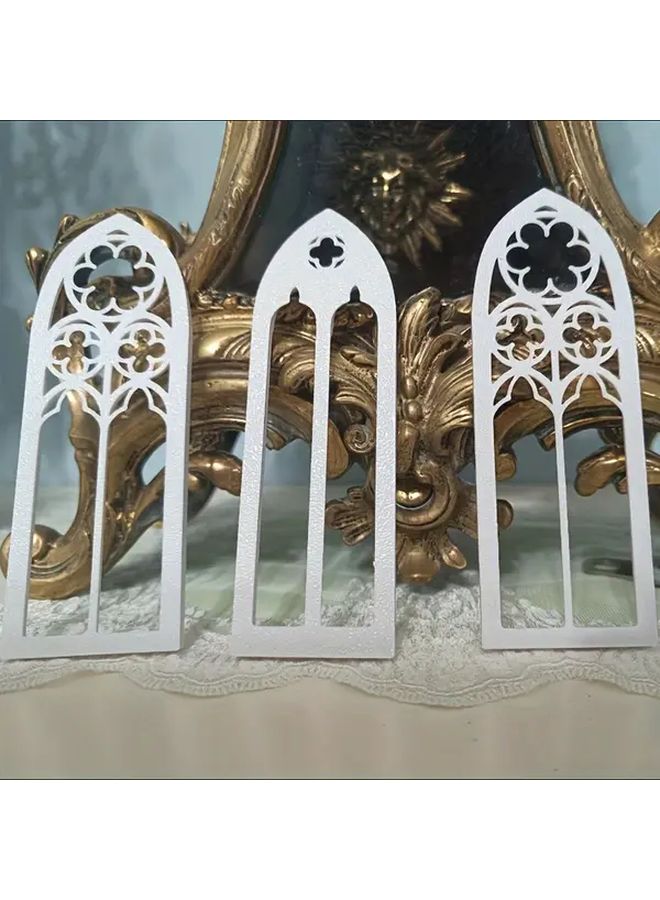 Model B Narrow Window 2pcs Black Gothic Building Model DIY Scene Props - Image 5